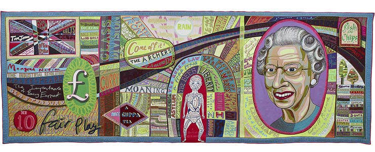 Grayson Perry Comfort Blanket, 2014 Tapestry © Grayson Perry Courtesy the artist, Paragon | Contemporary Editions Ltd and Victoria Miro, London / Venice