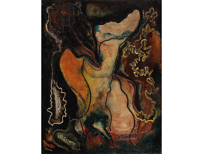 Frotissance, 1946, Huile sur bois, 92 x 70 cm © Centre Pompidou MNAM _ Philippe Migeat _ Dist. Grand Palais Rmn © Adagp, Paris, 2025