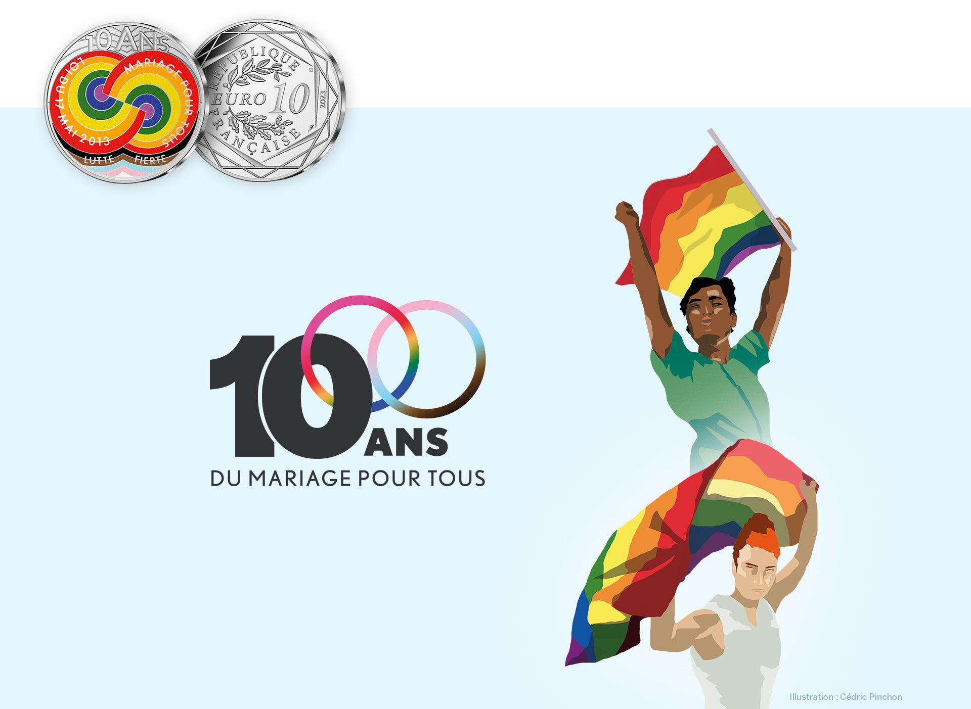 PRIDE 10 Years Anniversary Silver Coin 10€ Euro France 2023