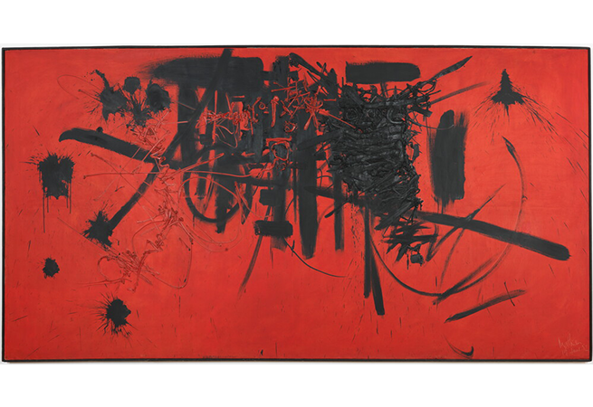Hommage au maréchal de Turenne, 19 janvier 1952, huile sur toile, 200 x 400 cm © Centre Pompidou MNAM _ Audrey Laurans _ Dist. Grand Palais Rmn © Adagp, Paris, 2025