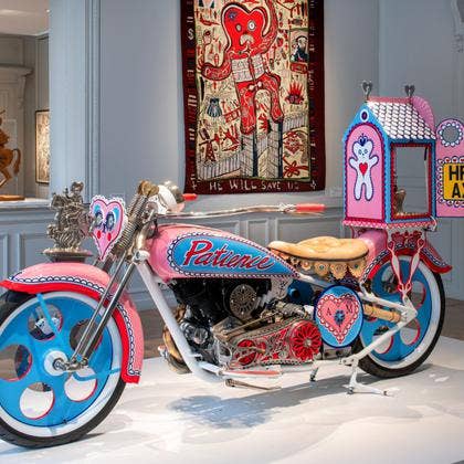 Grayson Perry, Kenilworth AM1, 2010, Custom-built motorcycle, Collection the Artist Grayson Perry, Kenilworth AM1, 2010, Custom-built motorcycle, Collection the Artist